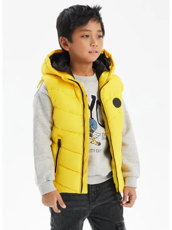 minoti Kamizelka 19gilet42 Żółty Regular Fit
