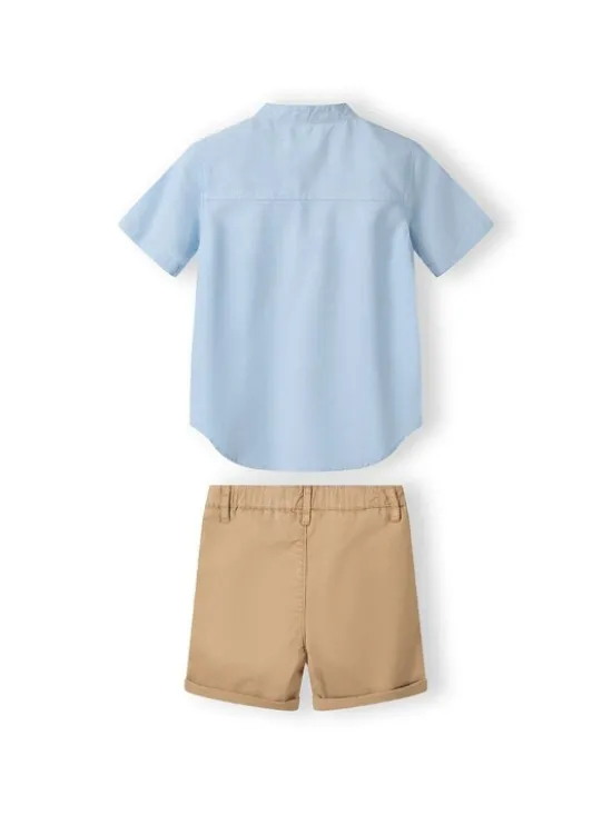 minoti Koszula 23SET100 Beżowy Regular Fit