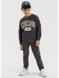 minoti Spodnie cargo 23pant4 Szary Regular Fit