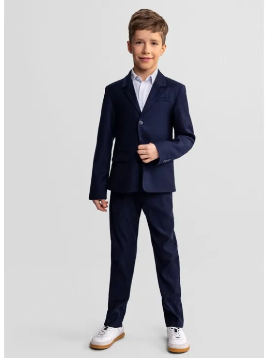 minoti Spodnie materiałowe 29FORMAL251B Granatowy Regular Fit