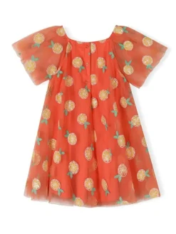 minoti Sukienka elegancka 30DRESS117 Pomarańczowy Regular Fit
