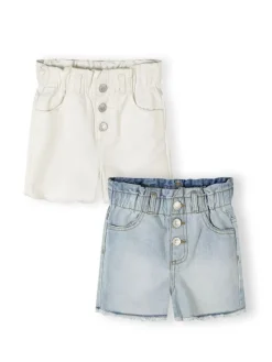 minoti Szorty jeansowe 30SHORT155 Biały Regular Fit
