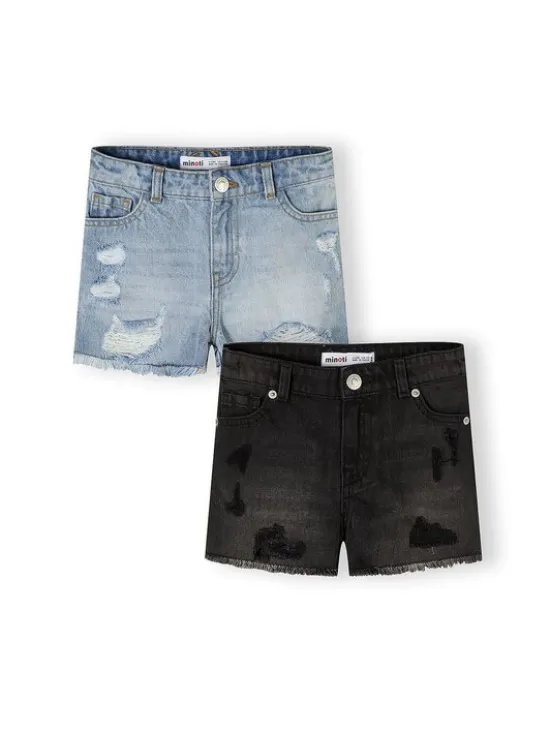 minoti Szorty jeansowe 30SHORT151 Czarny Regular Fit