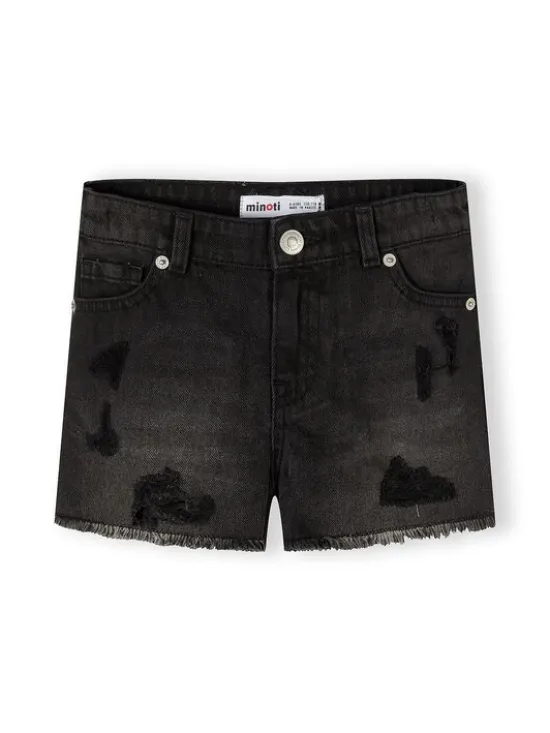 minoti Szorty jeansowe 30SHORT151 Czarny Regular Fit