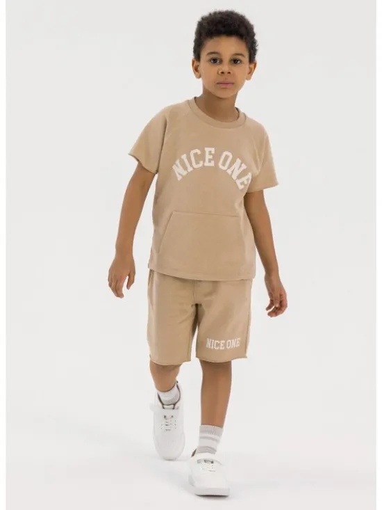 minoti T-Shirt 23fleece36 Beżowy Regular Fit