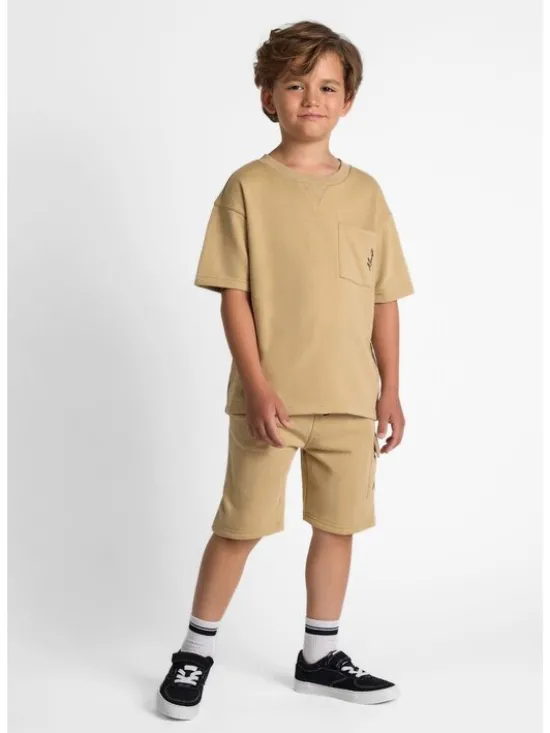minoti T-Shirt 17SET50D Beżowy Regular Fit