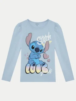 NAME IT Bluzka 13238278 Błękitny Regular Fit