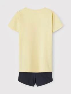 NAME IT Komplet t-shirt i spodenki 13198483 Żółty Regular Fit