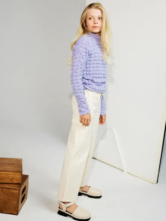 NAME IT Spodnie materiałowe 13220718 Écru Wide Leg
