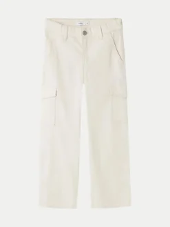 NAME IT Spodnie materiałowe 13220718 Écru Wide Leg