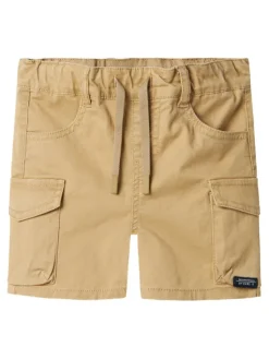 NAME IT Szorty materiałowe Ben 13225803 Brązowy Baggy Fit