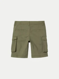 NAME IT Szorty materiałowe 13198124 Zielony Regular Fit