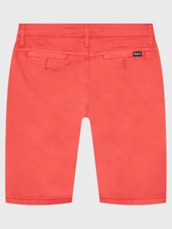 Pepe Jeans Szorty materiałowe Blueburn Short PB800726C75 Czerwony Regular Fit