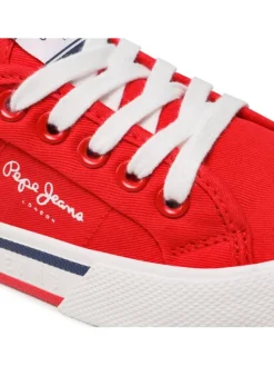 Pepe Jeans Tenisówki Brady Boy Basic PBS30527 Czerwony
