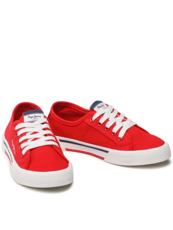 Pepe Jeans Tenisówki Brady Boy Basic PBS30527 Czerwony