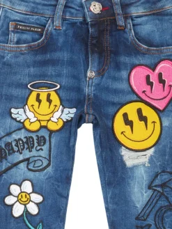 PHILIPP PLEIN Jeansy 20165 Błękitny Comfort Fit