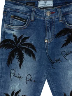 PHILIPP PLEIN Jeansy 30310 Błękitny Slim Fit
