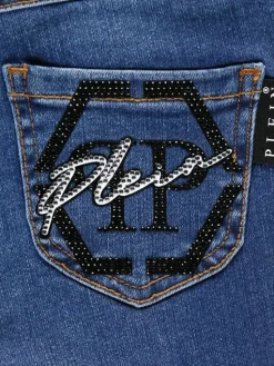 PHILIPP PLEIN Jeansy 25653 Błękitny Slim Fit