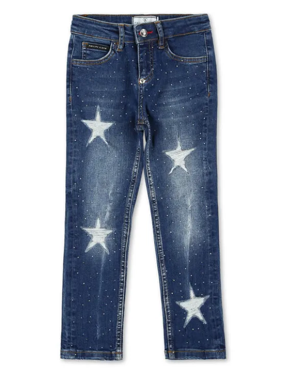 PHILIPP PLEIN Jeansy 25649 Błękitny Straight Fit