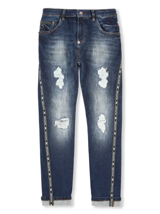 PHILIPP PLEIN Jeansy 30332 Granatowy Straight Fit