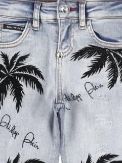 PHILIPP PLEIN Jeansy 30310 Niebieski Slim Fit