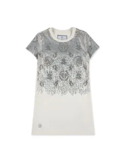 PHILIPP PLEIN Sukienka koszulowa 30279 Beżowy Comfortable Fit