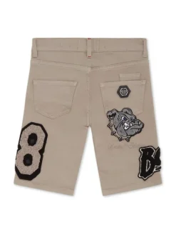 PHILIPP PLEIN Szorty jeansowe 27769 Beżowy Basic Fit