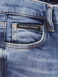 PHILIPP PLEIN Szorty jeansowe 30315 Niebieski jasny Basic Fit