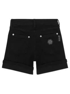 PHILIPP PLEIN Szorty jeansowe 28123 Czarny Basic Fit