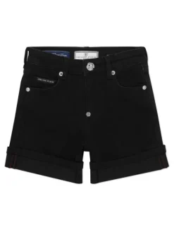 PHILIPP PLEIN Szorty jeansowe 28123 Czarny Basic Fit