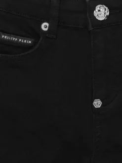 PHILIPP PLEIN Szorty jeansowe 28123 Czarny Basic Fit
