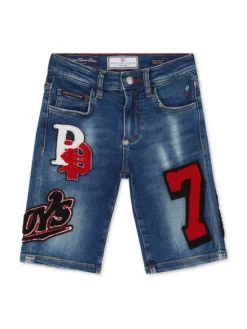 PHILIPP PLEIN Szorty jeansowe 27769 Błękitny Basic Fit