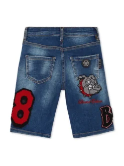 PHILIPP PLEIN Szorty jeansowe 27769 Błękitny Basic Fit
