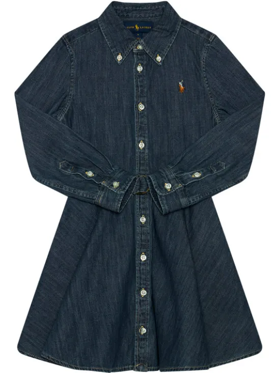 Polo Ralph Lauren Sukienka codzienna Denim Shirtd 313698860001 Granatowy Regular Fit