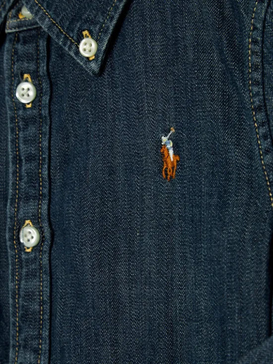 Polo Ralph Lauren Sukienka codzienna Denim Shirtd 313698860001 Granatowy Regular Fit