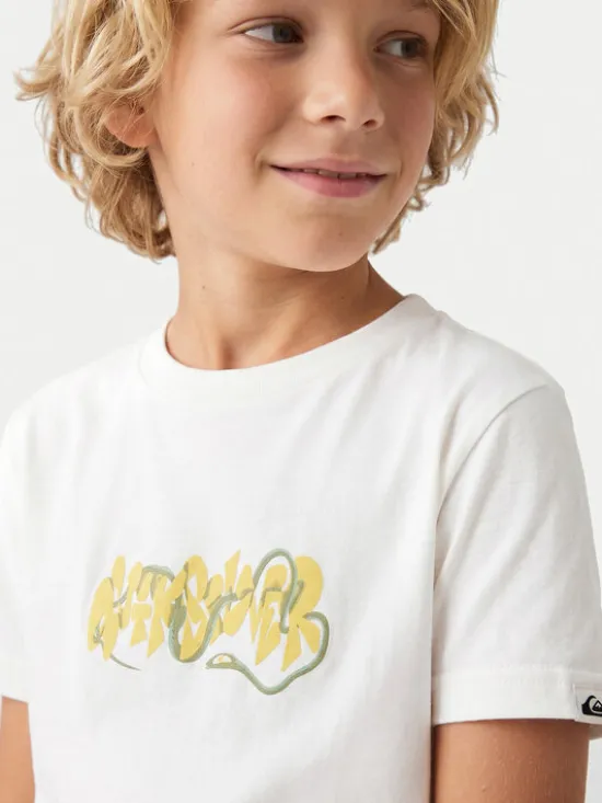Quiksilver T-Shirt Ev Bloomsday EQKZT03570 Biały Regular Fit