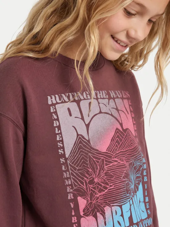 Roxy Bluza Lineup Brushed ERGFT04021 Brązowy Oversize