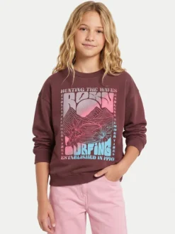 Roxy Bluza Lineup Brushed ERGFT04021 Brązowy Oversize