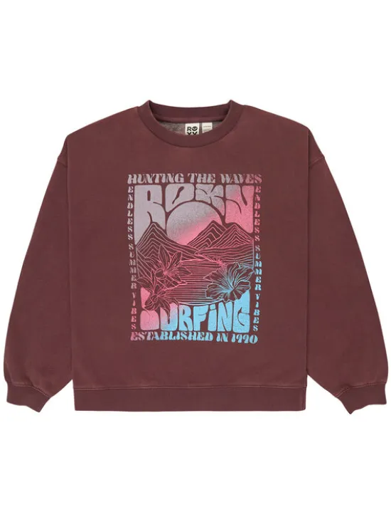 Roxy Bluza Lineup Brushed ERGFT04021 Brązowy Oversize