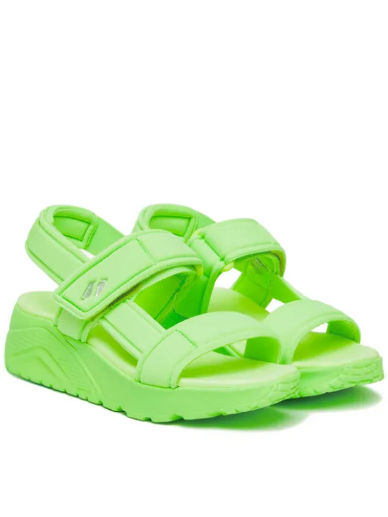 Skechers Sandały Uno Lite Sandal-Sunny Stand 310372L/LIME Zielony