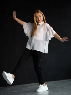 SLY Bluzka 3S-112 Biały Classic Fit
