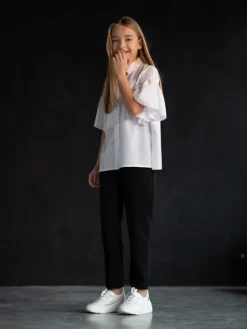SLY Bluzka 3S-112 Biały Classic Fit