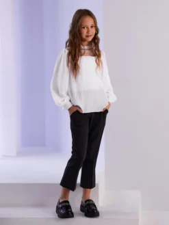SLY Spodnie materiałowe 4S-401A Czarny Comfortable Fit