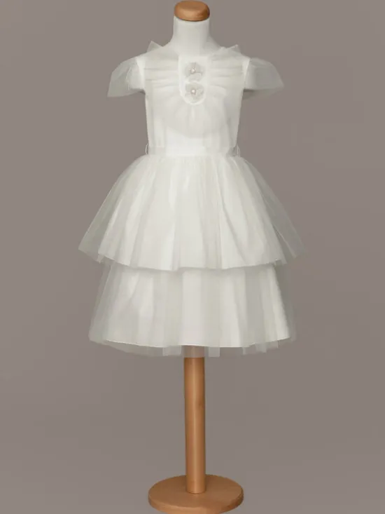 SLY Sukienka elegancka 4SM-17 Écru Comfortable Fit