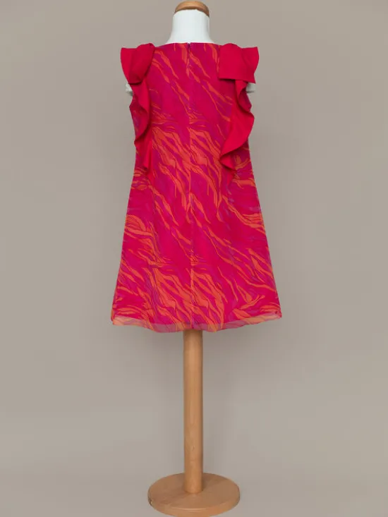 SLY Sukienka elegancka 4W-05A Różowy Comfortable Fit