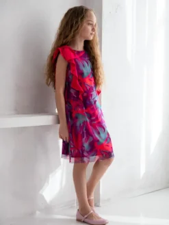 SLY Sukienka elegancka 4W-05B Różowy Comfortable Fit