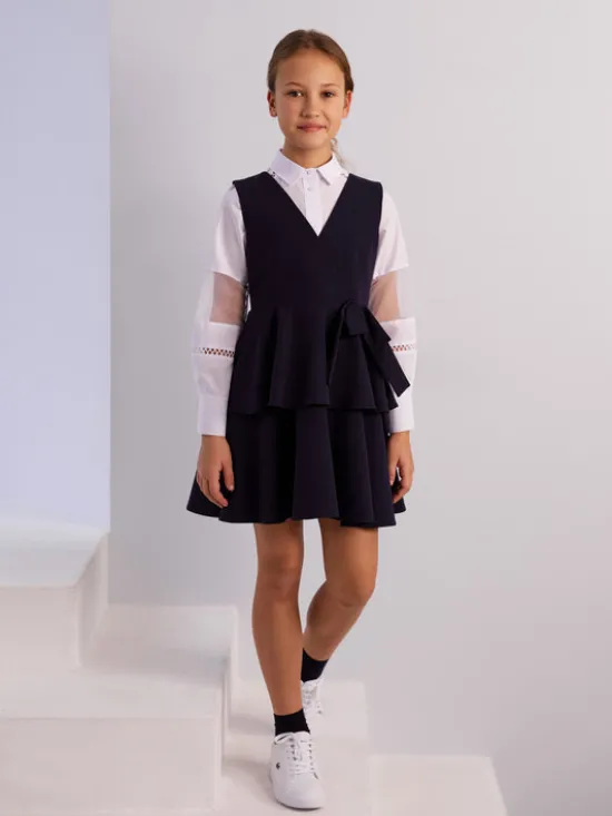 SLY Sukienka 4S-201B Granatowy Comfortable Fit