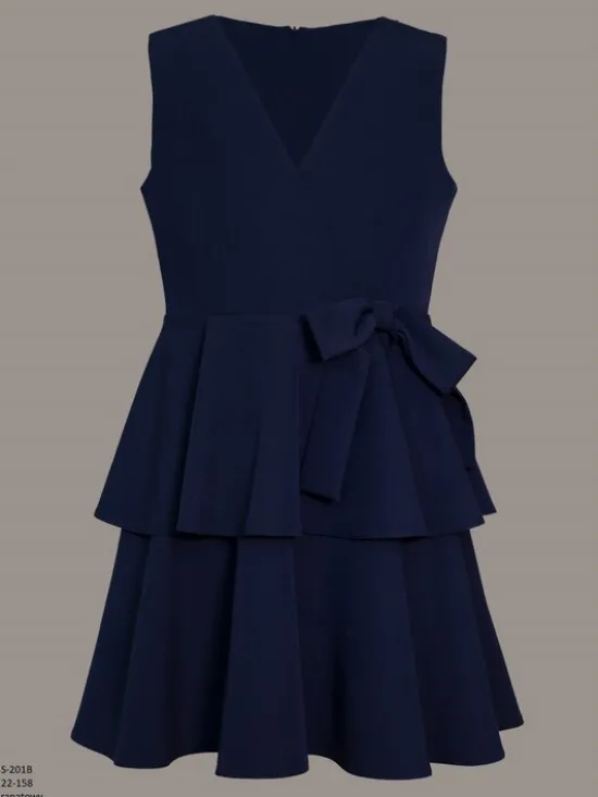 SLY Sukienka 4S-201B Granatowy Comfortable Fit