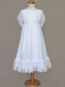 SLY Sukienka 5SM-12A Biały Comfortable Fit