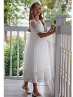 SLY Sukienka 4SM-20B Écru Comfortable Fit